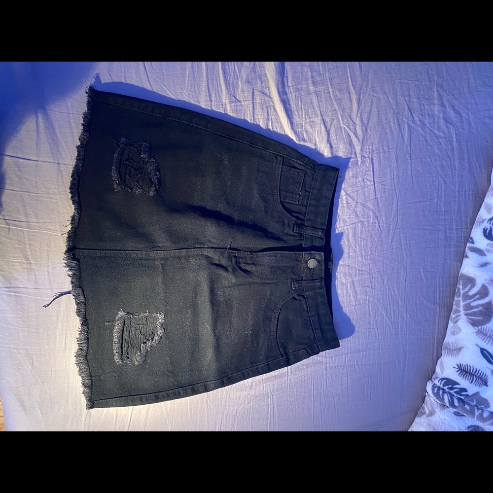 Black jean skirt. Size 3.